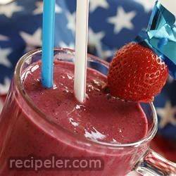Red, White, And Blue Fruit Smoothie