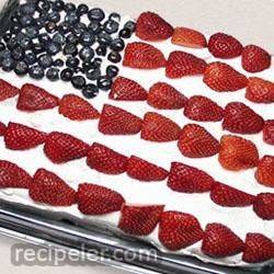 red, white and blue strawberry shortcake