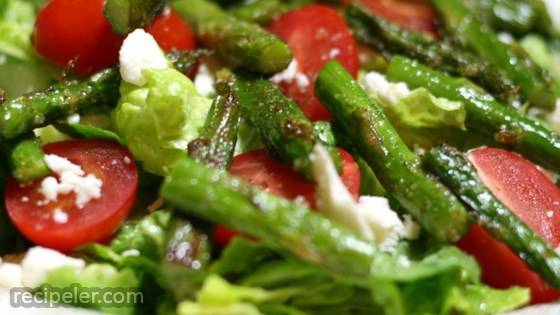 Roasted Asparagus Salad With Feta Cheese