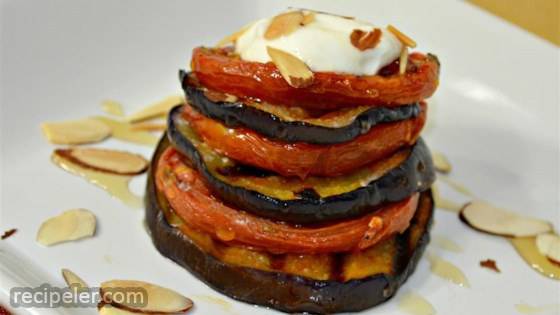Roasted Eggplant and Tomato Towers