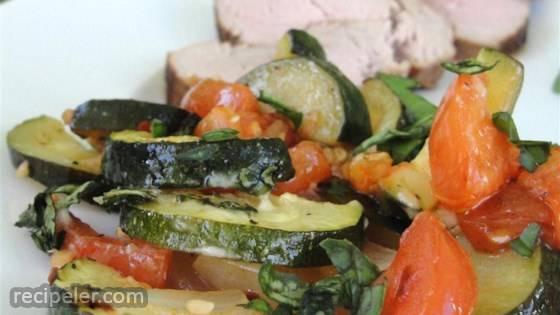 Roasted Garlic Zucchini And Tomatoes