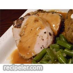 Roasted Loin Of Pork With Pan Gravy