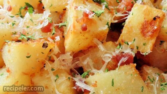 Roasted Potatoes with Bacon, Cheese, and Parsley