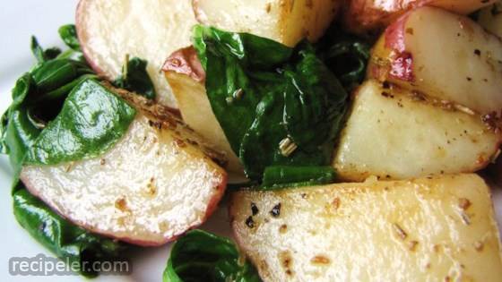Roasted Potatoes with Greens