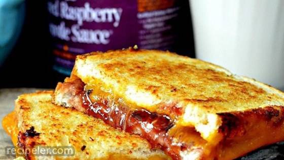 Roasted Raspberry Chipotle Grilled Cheese Sandwich on Sourdough
