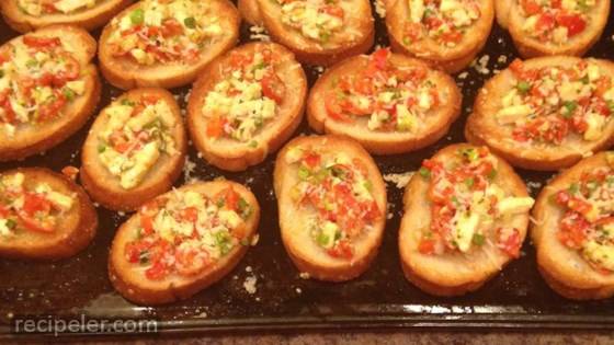 Roasted Red Pepper And Feta Bruschetta