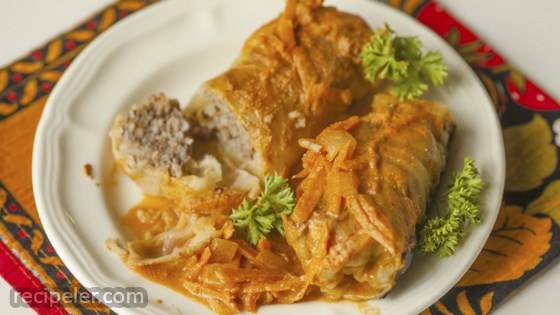 Russian Cabbage Rolls with Gravy