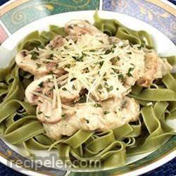 Salmon With Green Fettuccine