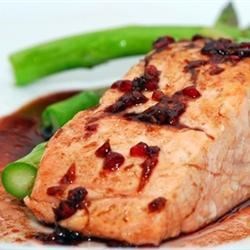 Salmon With Raspberry Ginger Glaze