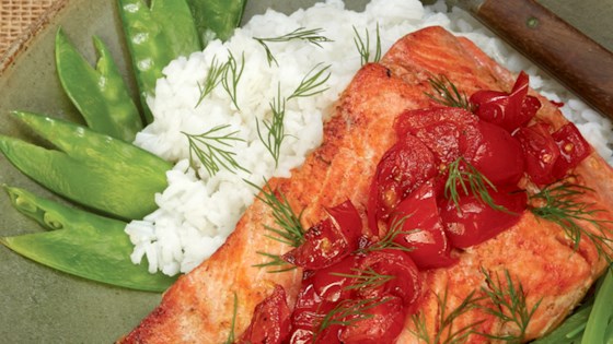 salmon with sauteed tomatoes