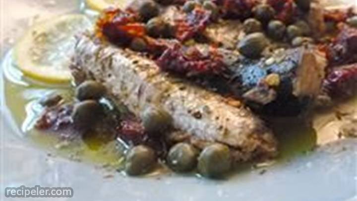 sardines with sun-dried tomato and capers
