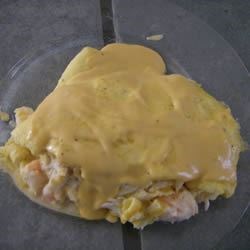 Seafood Omelets With Creamy Cheese Sauce