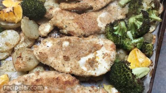 Sheet Pan Citrus and Sage Chicken with Roasted Broccoli and Potatoes