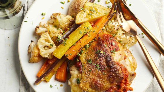 Sheet Pan Harissa Chicken Dinner