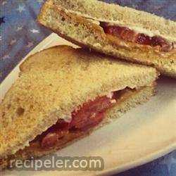 Simple Peanut Butter and Tomato Sandwich