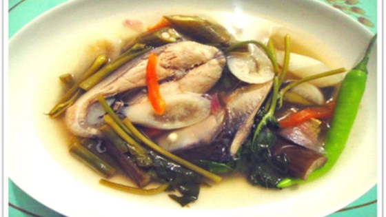 sinigang na bangus (filipino milkfish in tamarind broth)