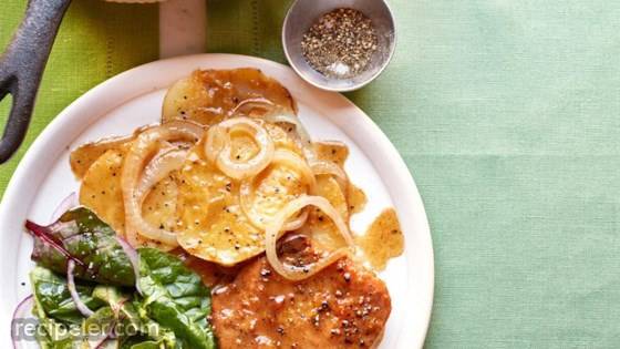 Skillet Pork Chops with Potatoes and Onion