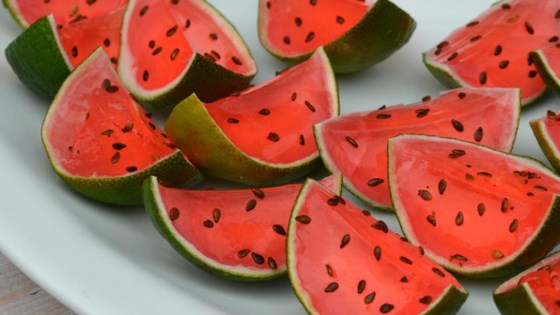 Sliced Watermelon Jell-o&#174; Shots