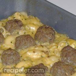 Southwestern Macaroni and Cheese with Adobo Meatballs