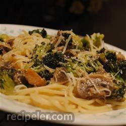 Spaghetti with Broccoli and Mushrooms