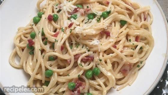 Spaghetti with Parmesan and Bacon