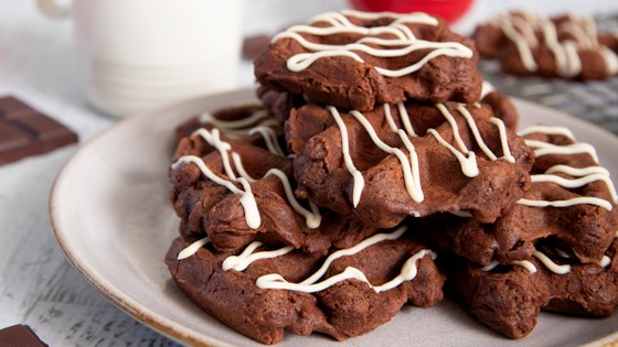 spiced chocolate waffle cookies