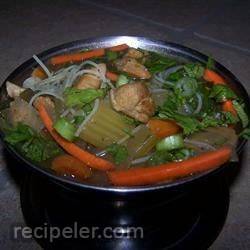 Spicy Chicken Thai Noodle Soup