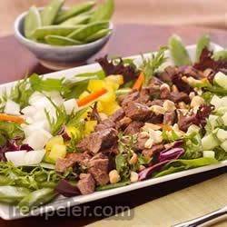 Spicy Gingered Beef and Snap Pea Salad