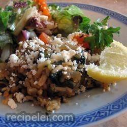 spinach and rice (spanakorizo)