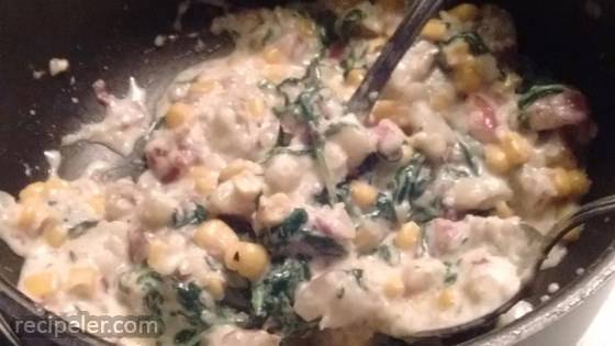 Spinach and Sweet Corn Mashed Potatoes