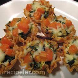 spinach phyllo cups