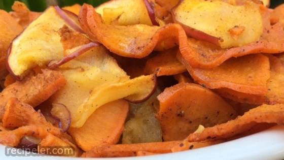 Spiralized Roasted Vanilla Sweet Potatoes and Apples