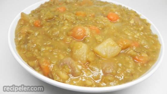 Split Pea Soup With Homemade Ham Bone Stock