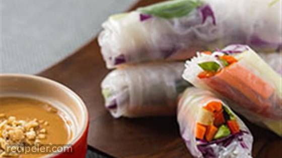 Spring Rolls with Coconut Peanut Sauce