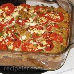Squash With Tomato And Feta Cheese