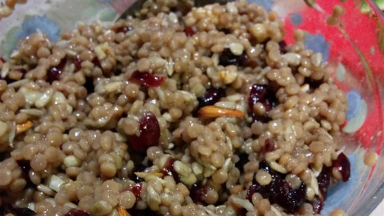 Sraeli Couscous With Cranberries, Walnuts, And Sunflower Seeds