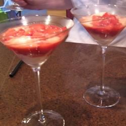 Strawberries Flambeed In Vodka With Hot Ce Cream