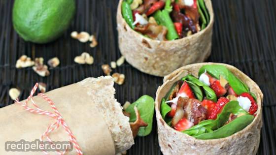 Strawberry Spinach Salad Breakfast Wrap