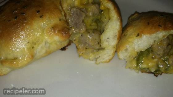 Stuffed Sausage and Peppers Pocket Rolls