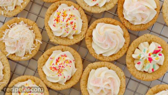 Sugar Cookie Cups with Coconut Buttercream Frosting