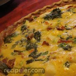 Surimi, Spinach, and Roasted Red Pepper Quiche