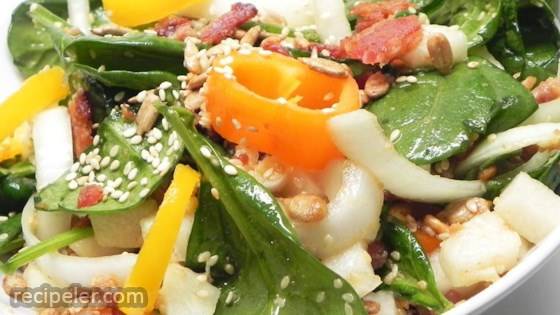 Sweet and Sour Spinach Jicama Salad