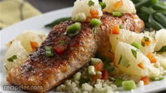 Sweet And Spicy Salmon With Grapefruit Salsa