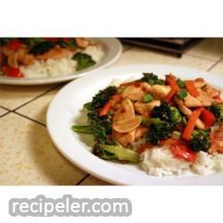 Sweet and Spicy Stir Fry with Chicken and Broccoli