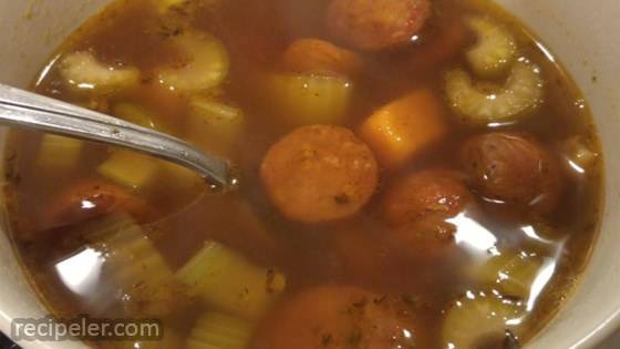 Sweet Potato, Corn, and Andouille Sausage Soup