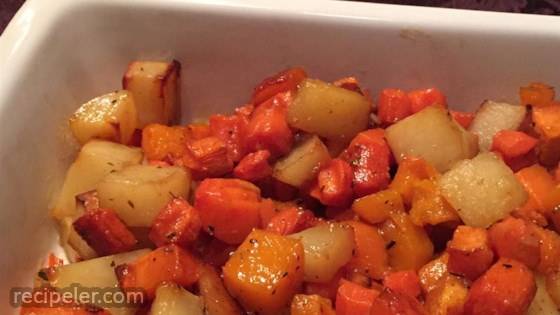 Sweet Roasted Autumn Root Vegetables