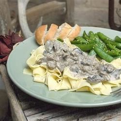 thick and rich venison stroganoff