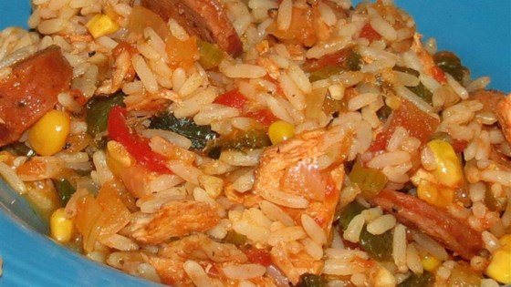 three-pepper rice and chicken pot