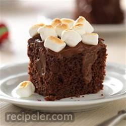 Toasted Marshmallow-Chocolate Pudding Cake