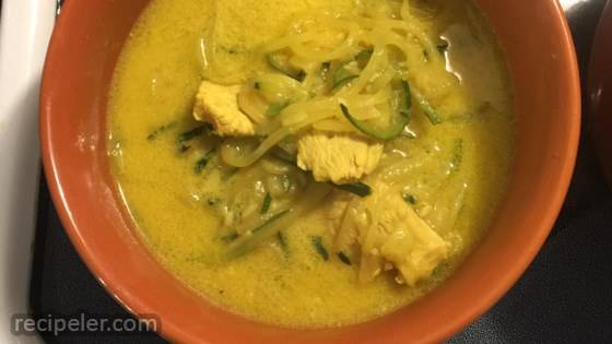 Tofu and Noodle Coconut-Curry Soup